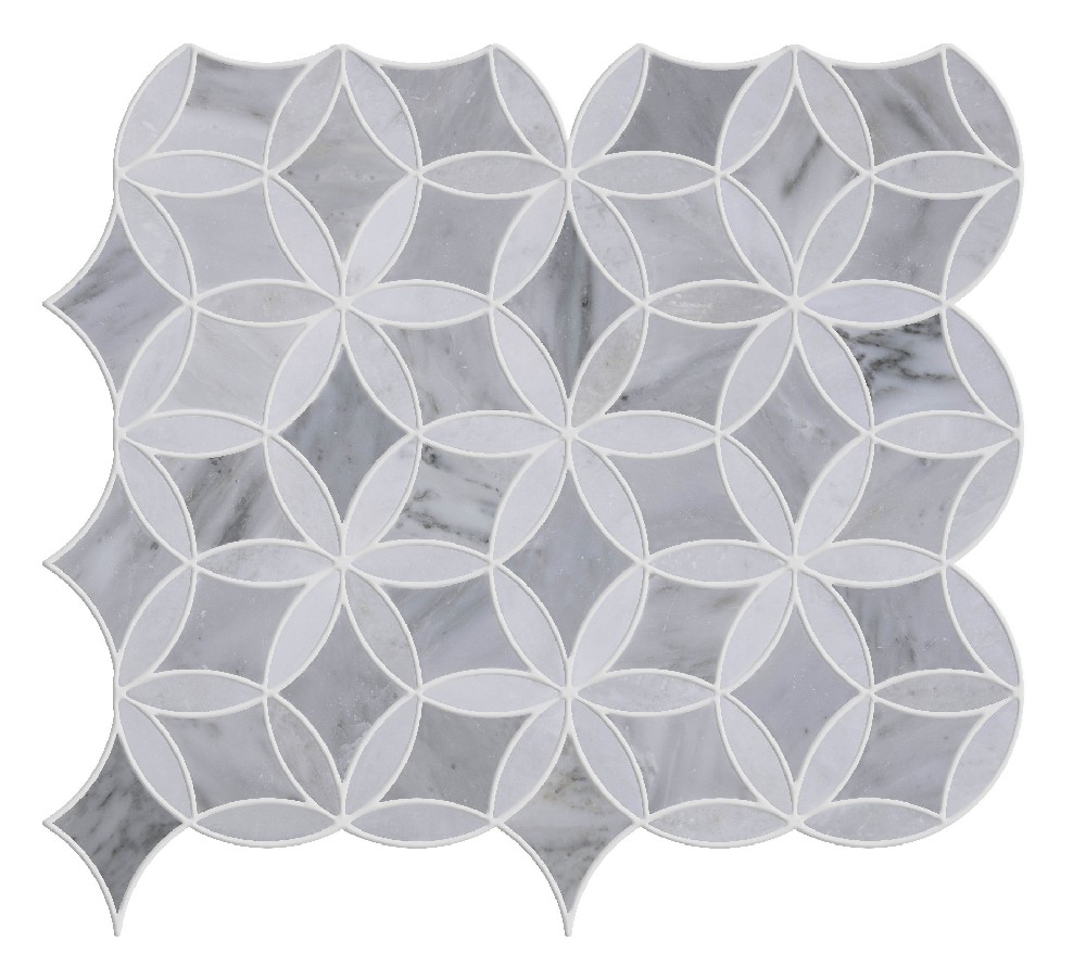 東方灰+香雪白菱形花瓣形